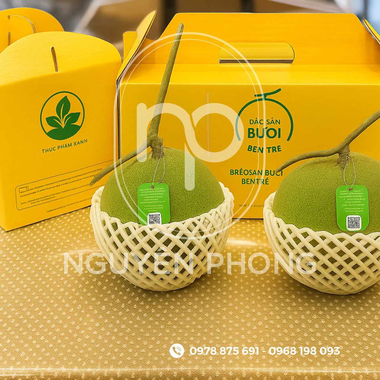 Mẫu in thùng carton đựng bưởi da xanh 